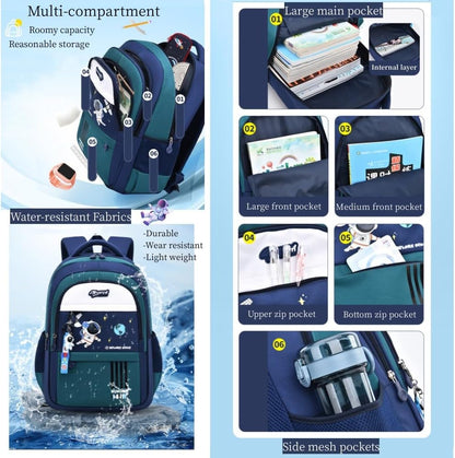 Astronaut-space Kids Backpack for Girls Elementary Middle School Backpack Book Bags for Girls Lightweight Back Pack Purple