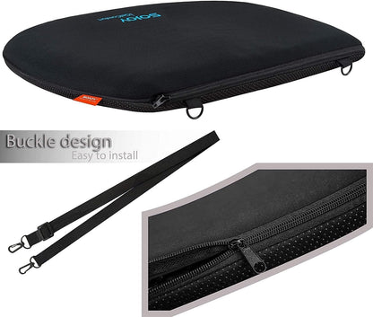 Sojoy Coccyx Gel Seat Cushion- Orthopedic Memory Foam Chair Cushions for Home Kitchen Office Desk Car Truck Airplane (Black)
