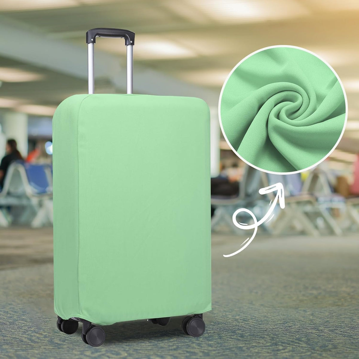 PATIKIL Luggage Cover, Suitcases Covers Elastic Carry on Cover Protector Washable Scratch-Resistant Fits 19-21 Inch Luggage for Travel Business Trips, Light Green