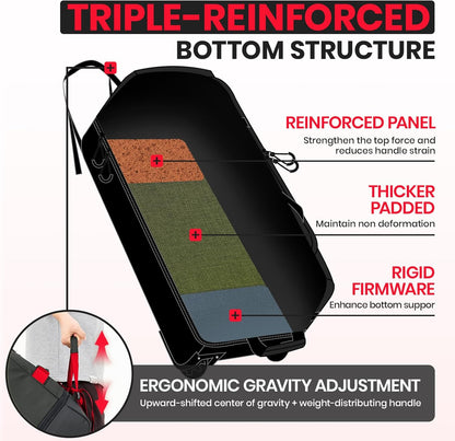 Fanwoli 30'' Rolling Duffel Bag with 2 Wheels - No-Sag Design for Heavy Loads, Expandable 100L-120L Luggage with Soft Handle & Lock, Waterproof Foldable Lightweight with for Travel, Camping,Moving