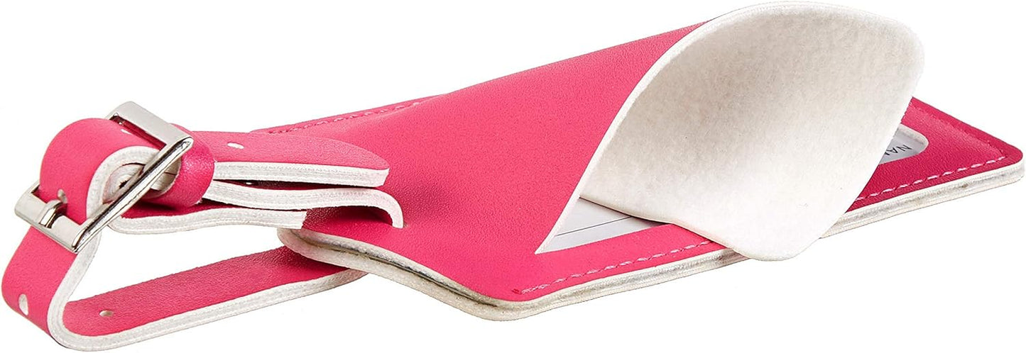 8 Pack Leather Luggage Travel Bag Tags by Travelambo