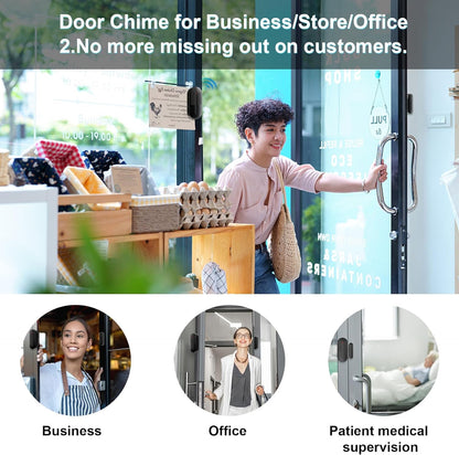 SanJie Door Chime, Wireless Door Chimes When Door Open Entry for Business/Home/Office/Store (500ft Range 26 Chimes Adjustable Volume)