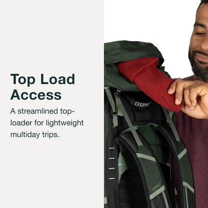 Osprey Talon 44L Men's Lightweight Hiking Backpack with Hipbelt, Black/Coal Grey, L/XL