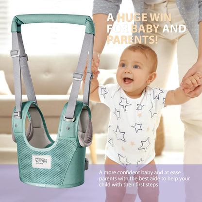 Baby Walking Harness-Handheld Assistant Belt- Toddler Infant Walking Aid for Trainer & Support 7-24 Month Old (summer-Green-1817)