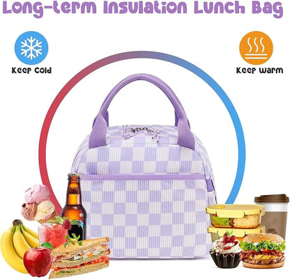 Bluboon Lunch Bag for Women Men Cute Corduroy Lunch Tote Bags Reusable - Image 6