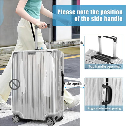 Yotako Upgraded Zippered Clear PVC Suitcase Cover, 30 Inch Luggage Covers for Wheeled Suitcase 30"