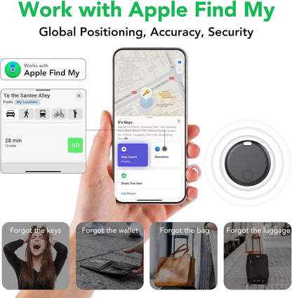 Air Tracker Tags-4 Pack: Smart Bluetooth Tracker, Item Finder Works with Apple Find My (iOS Only) App, Trakcer Tag Locator for Keys, Luggage, Satchel, Backpack etc. (Not for Android Devices)