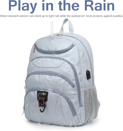 Boavan Laptop Backpack for women, 15.6 inch Laptop Bag with USB Port, Waterproof Travel Work Backpack Purse, Anti-Theft Teacher Nurse Doctor Casual Bookbags Office Business backpack，Blue