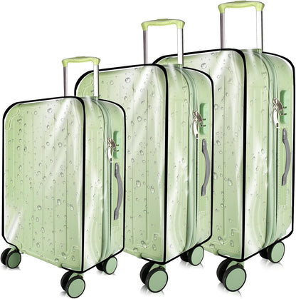 3 Pieces Thicken Clear Luggage Cover Protector, 20" 24" 28" PVC Luggage Covers for Suitcase Waterproof Dustproof Anti-scratch Travel Suitcase Covers Case for Wheeled Luggage