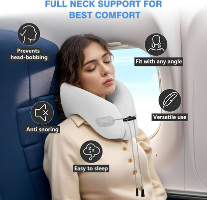 Travel Pillow, Neck Pillow Airplane, Plane Pillow Memory Foam Travel Neck Pillow with 360° Head and Neck Support, Portable Travel Essential Suitable for Airplane, Car, Train, or Bus Trip