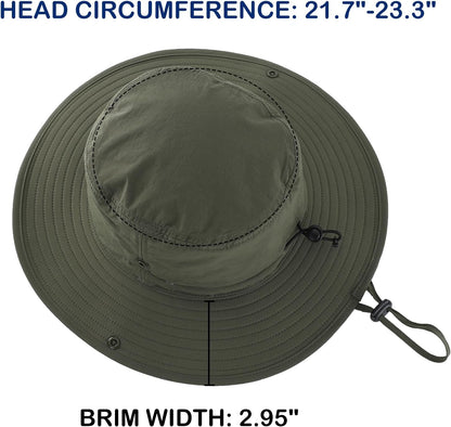 Connectyle Sun Hat for Men Women Outdoor UV Protection Safari Hat for Fishing Hiking Gardening Breathable Cowboy Hat UPF50