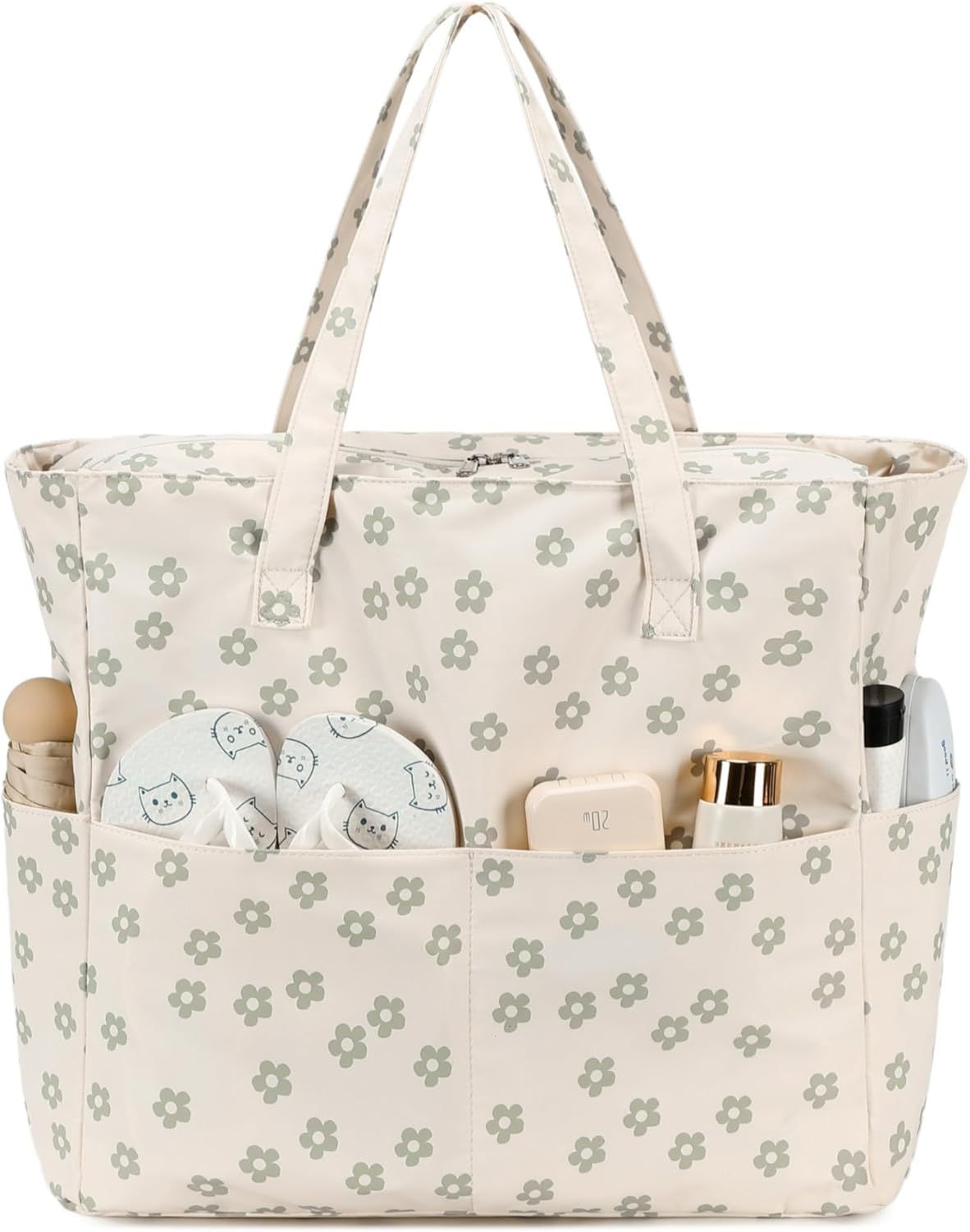 Waterproof Beach Tote Pool Bags for Women Ladies Extra Large Gym Tote Carry On Bag With Wet Compartment for Weekender Travel