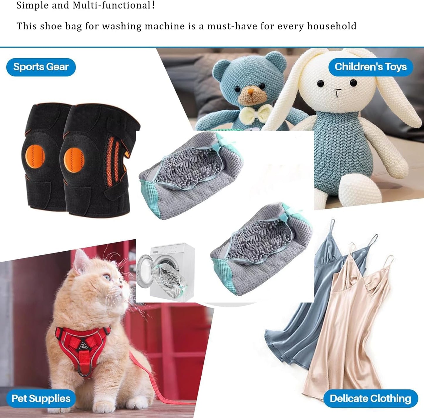 Laundry Shoe Bags for Washing Machine, 2Pcs Shoe Washing Bag Shoe Laundry Bag for Washer and Dryer Reusable Shoe Washing Bags Shoe Washing Machine Bag (Yellow-2Pcs)