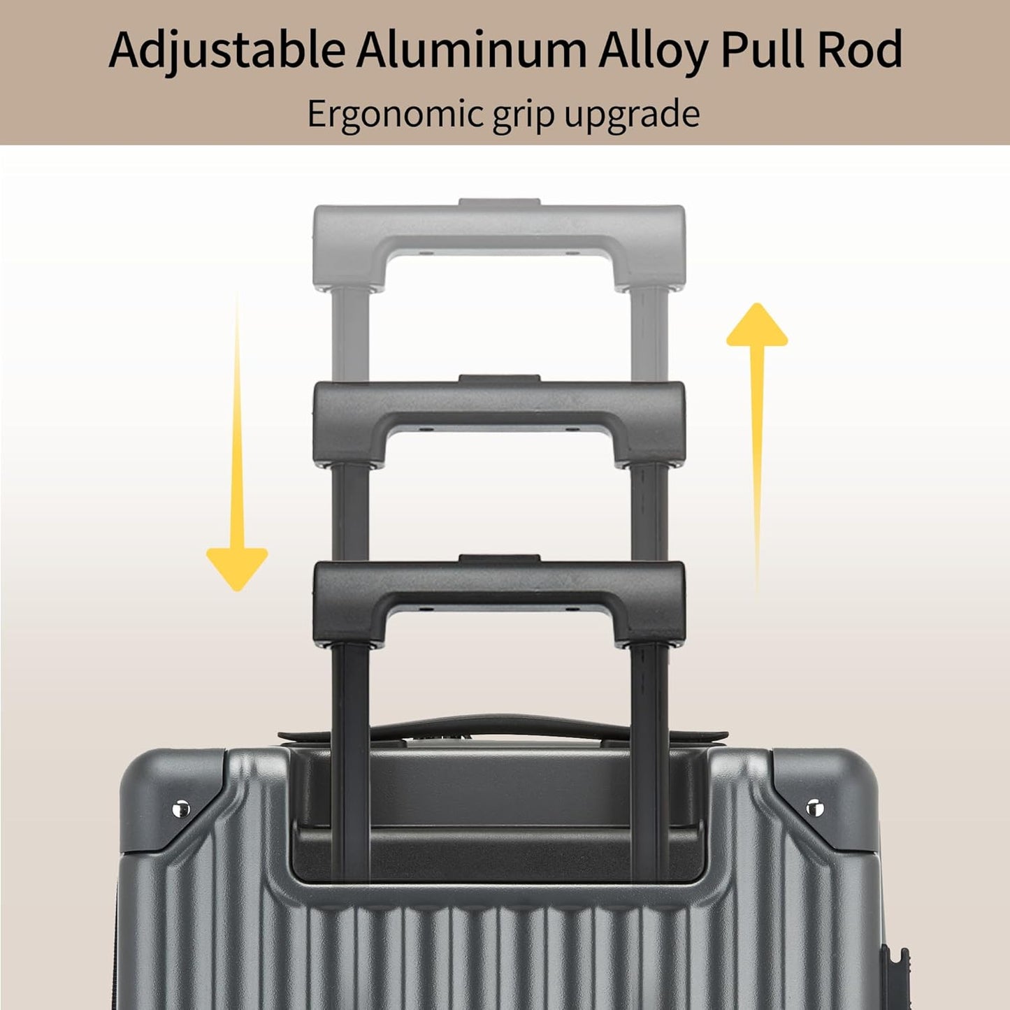 20 Inch Carry on Luggage,Airline Approved 22x14x9 Hard Shell Carry on Suitcase with 360° Spinner Wheels,TSA Lock and Lightweight Hardside Carry-on Luggage for Travel (Grey, 20 Inch)