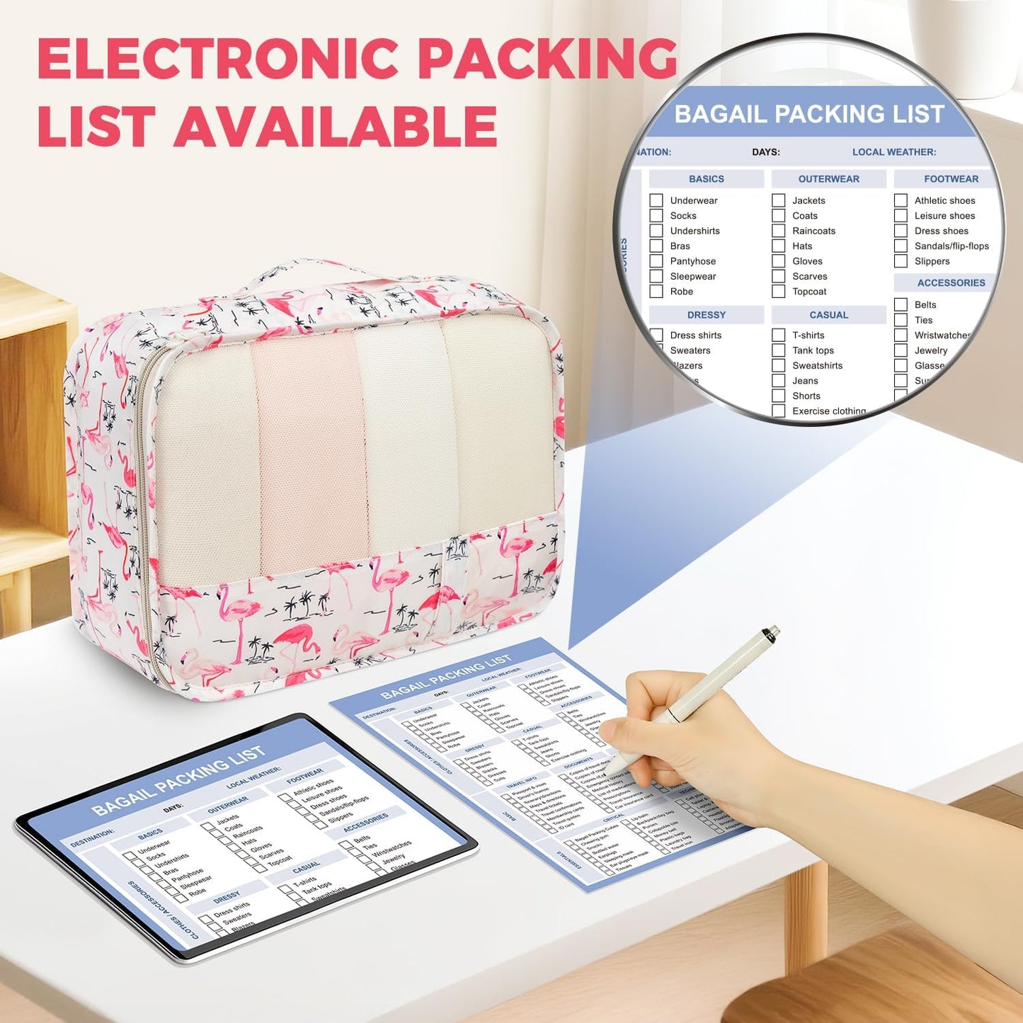 BAGAIL 9 Set Packing Cubes Luggage Packing Organizers for Travel Accessories