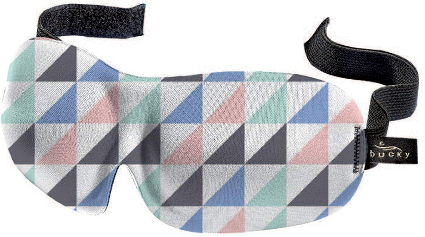 Bucky 40 Blinks No Pressure Printed Eye Mask for Travel & Sleep, Geo Tri, One Size