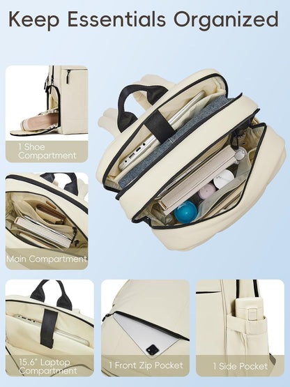 CLUCI Lightweight Travel Backpack Carry on Flight Approved, Puffy Gym Backpack with Shoe Compartment, Personal Item Travel Bag, 15.6 inch Laptop Backpack for Weekender Business