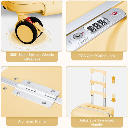 MRPLUM Ride On Luggage with Seat for Kids&Adults with Seat Belt,Hard Shell Lightweight Rolling Spinner Wheels Travel Luggage with TSA Lock,20 inch,Yellow