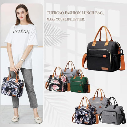 Hibiscus Lunch Box for Women Adult Insulated Lunch Bag Ladies Lunch Tote Bag - Image 8