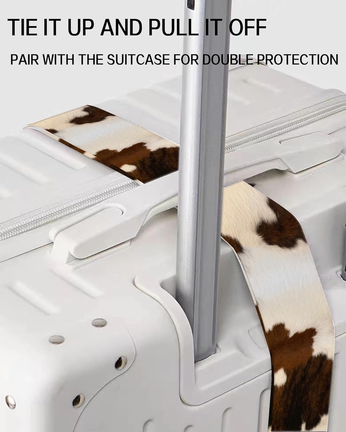 Luggage Straps for Suitcases, Adjustable Travel Belt, Durable Wide Luggage Strap, Cute Suitcase Strap Identifiers with Buckle, Bag Straps for Luggage, Retro Brown Cowhide