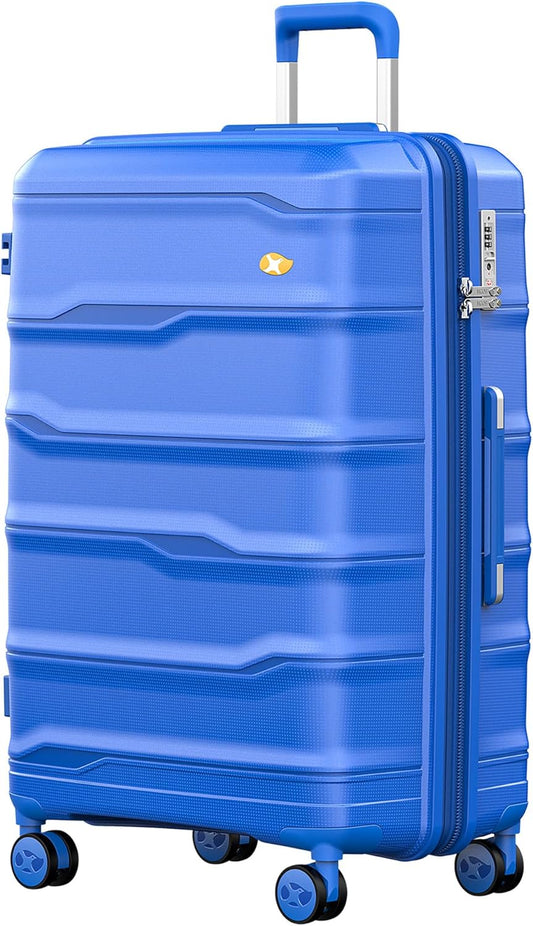 28 Inch Luggage with Spinner Wheels, Large Hard Shell Suitcase, Lightweight PP Luggages with TSA Lock, Checked-Large Suitcases 28-Inch, Blue