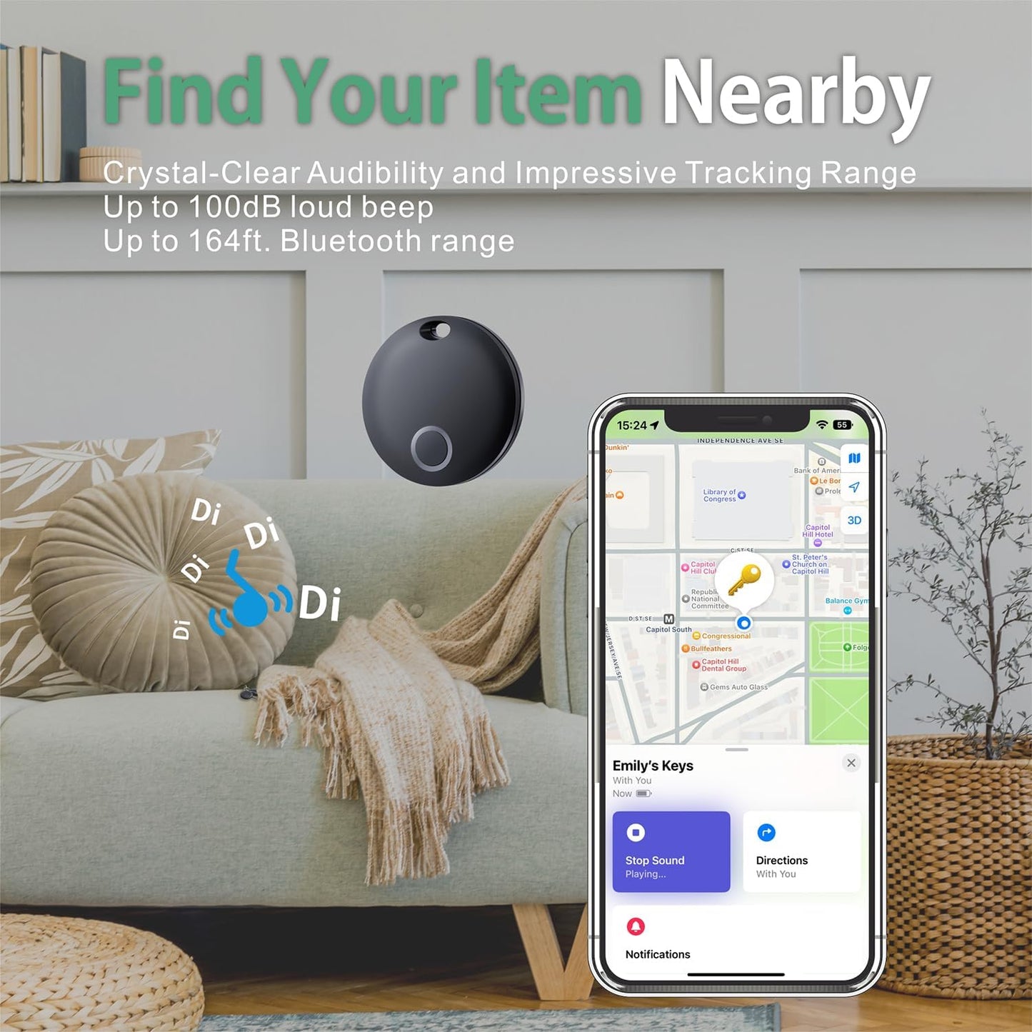 Air Tracker Tag, Bluetooth Tracker-4 Pack Works with Apple Find My (iOS Only), Smart Tags for Luggage, Keys, Backpack, IP67 Waterproof