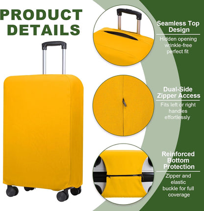 PATIKIL Luggage Cover, Suitcases Covers Elastic Carry on Cover Protector Washable Scratch-Resistant Fits 19-21 Inch Luggage for Travel Business Trips, Yellow
