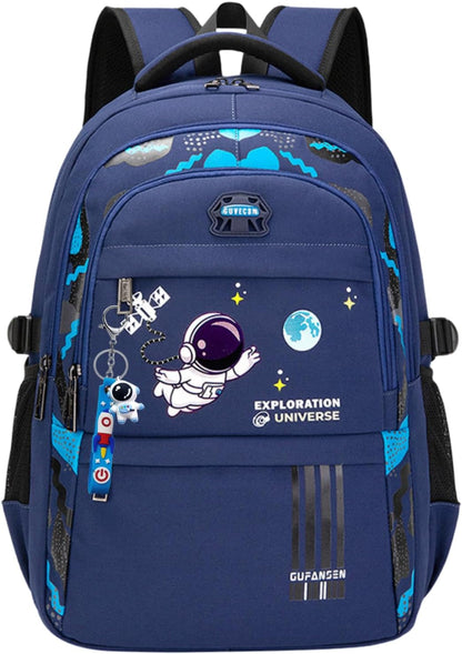 MITOWERMI Astronaut Backpack for Boys School Bags Space Kids Backpack for School Elementary Book Bags Girls Lightweight Travel Back Packs Blue