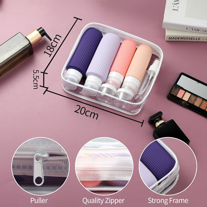 16 Pack Travel Bottles for Toiletries, Large 6oz Silicone Travel Containers with No-Drip Valve and Wide Opening