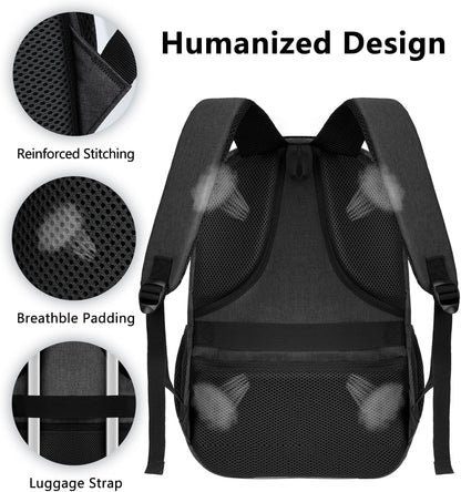 Backpck for Men Women, School Backpack for Boys Girls Teen, 15.6 inch Laptop Back Pack with USB Charger Port, Bookbag with USB Charger for travel, Work backpack,book bag, Mochilas para hombres Black