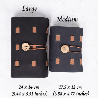 HARDISTON Custom Genuine Leather Electronic Cable Organizer Bag Handmade Travel Cord Organizer Roll Case for Hard Drives, Cables, Charger, Phone, USB, SD Card