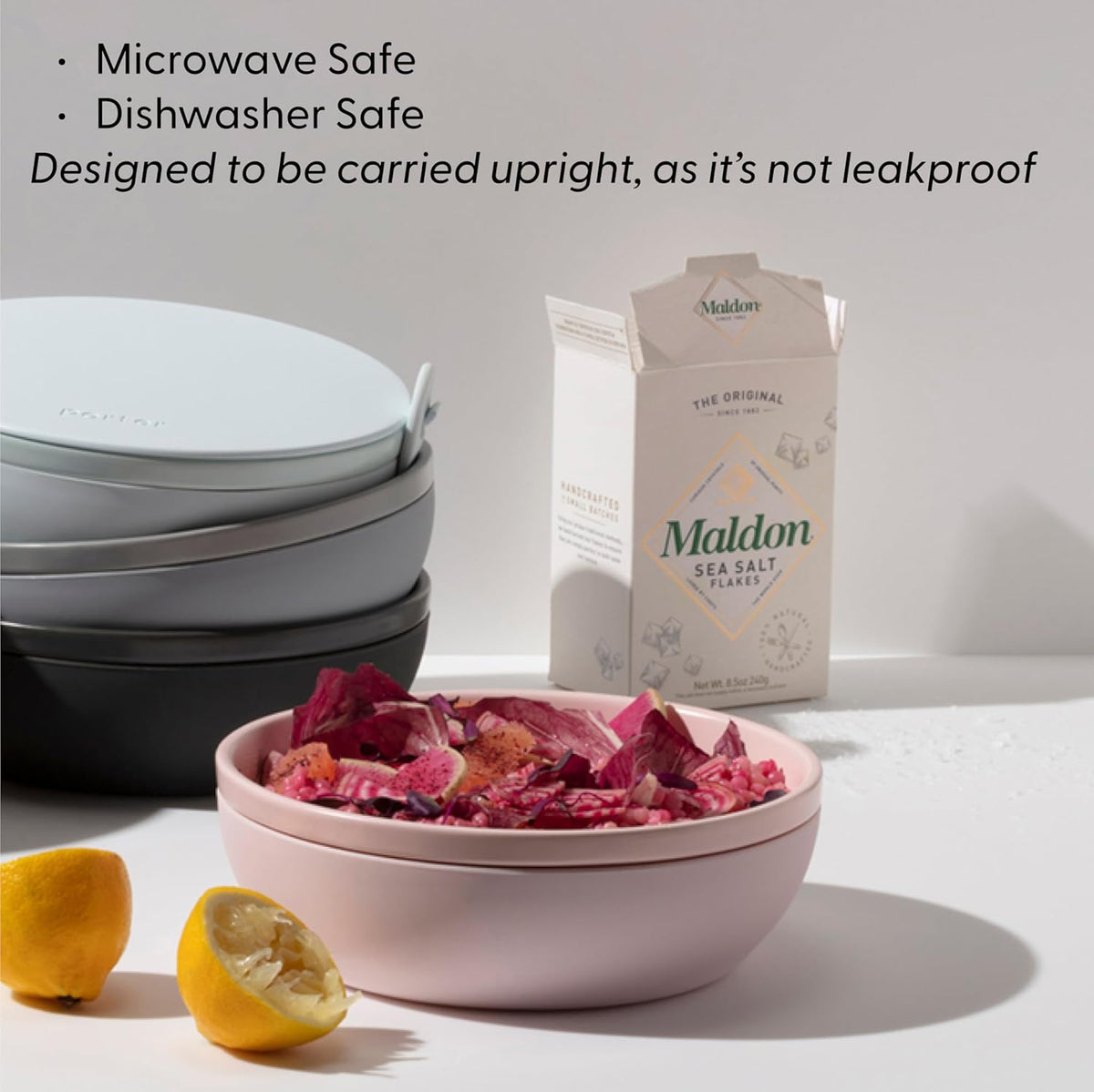 W&P Porter Ceramic Bowl Lunch Container w/ Protective Non-slip Exterior, Charcoal 1 Liter | Lid & Snap-tight Silicone Strap | Food Storage, Bento Box, Meal Prep | BPA-Free Ceramic
