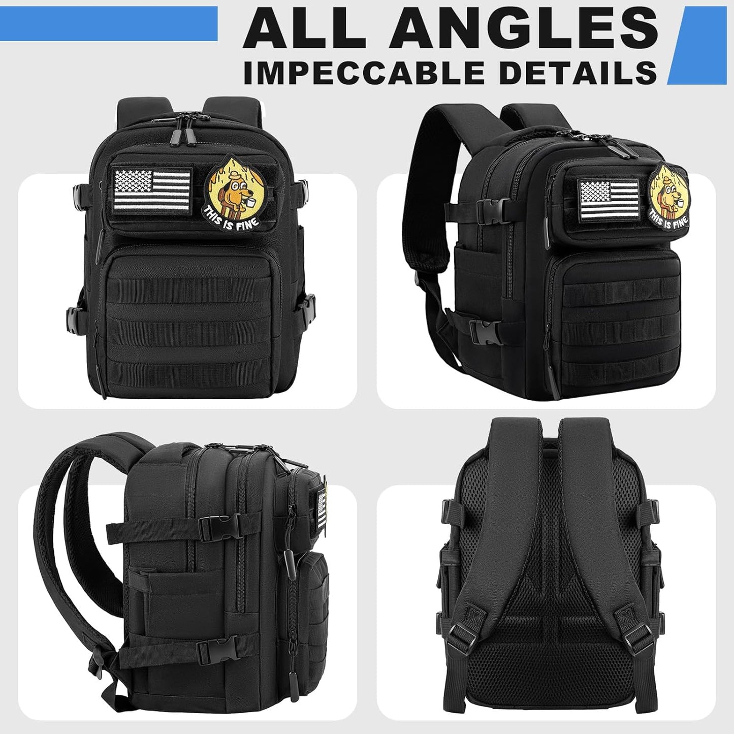 kcross 12L Mini Tactical Backpack for Men and Women, Tactical Backpack Small for Hiking, Small Tactical Bag