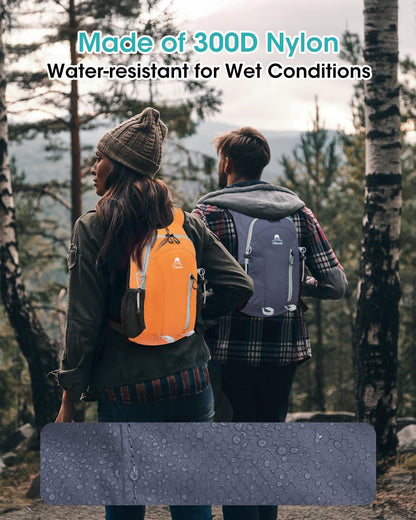 Small Hiking Backpack with Front Phone Holder, Packable Back pack with Chest and Waist Strap, Lightweight Daypack for Women Men