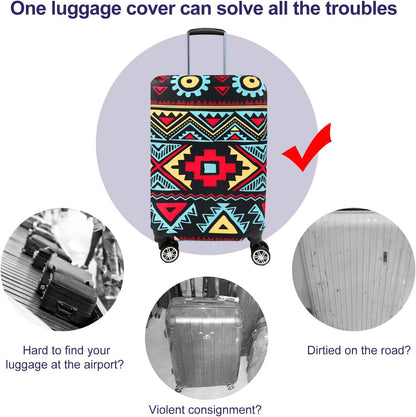 7-Mi Travel Luggage Cover Elastic Sleeve 22"-24" Anti-Scratch Suitcase Protector Cover Size M, Bohemia