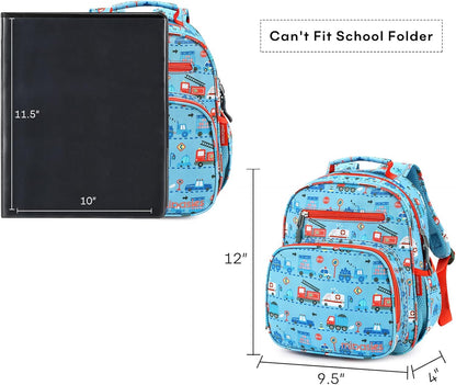 mibasies Toddler Backpack for Boys 2-4: Cute Kids Backpacks Boys - Preschool Kindergarten Backpack - Car