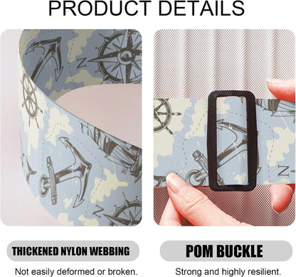 2 Pack Luggage Straps, Adjustable Cute Printing with Combination Lock Luggage Straps for Women Men Travel School Business Trips-Sailing