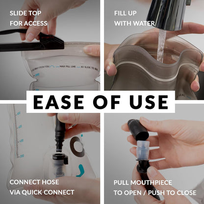 Water Buffalo Oasis Hydration Bladder – 2L and 3L Water Bladder for Hiking Backpack, Leakproof Design with Insulated Hose and High-Flow Bite Valve