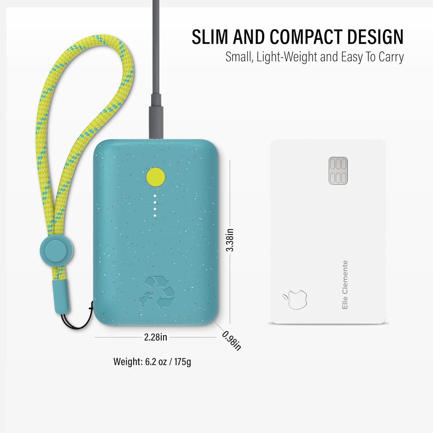 Nimble Champ Portable Charger, 10,000mAh Power Bank Fast Charging, 20W Dual USB-C Battery Pack with Cable, Travel Essential Power Bank for iPhone Laptops Galaxy Tablet Pixel iPad Macbook Kindle Airpod