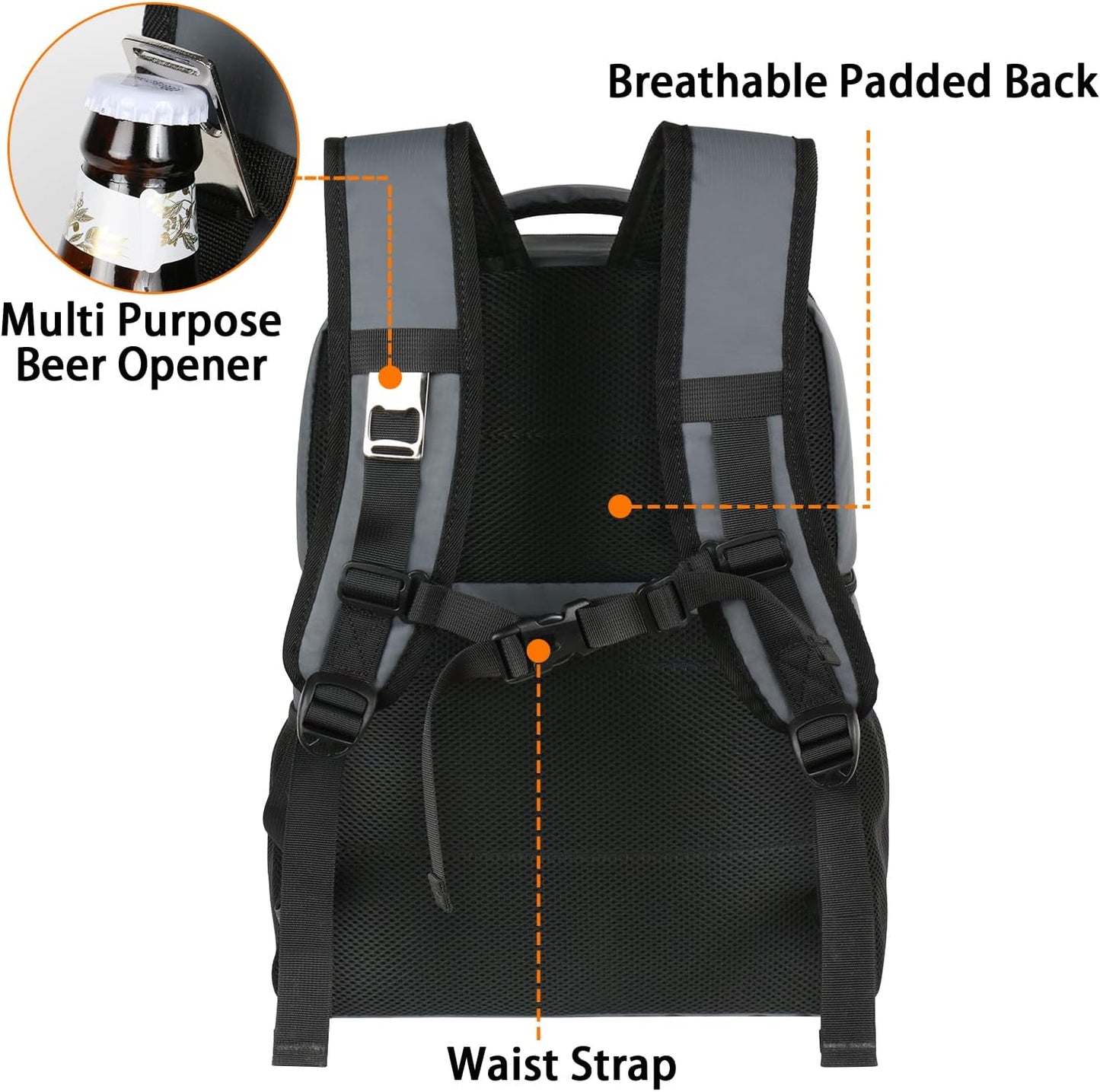 MATEIN Cooler Backpack, 26 Cans Insulated Lunch Backpack for Men Women, Leakproof Double Layer Lunch Cooler Bag Lightweight Soft Lunch Backpack with Cooler Compartment, Beach Camping Hiking Beer Gifts