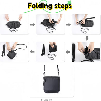 Travel Passport Holder 【1 PACK】2 in 1 Slim RFID Blocking Travel Money Belt for Men & Women, Hidden Neck Wallet for Credit Cards, Documents & Cash, Fanny Pack, MA-MO (Black)