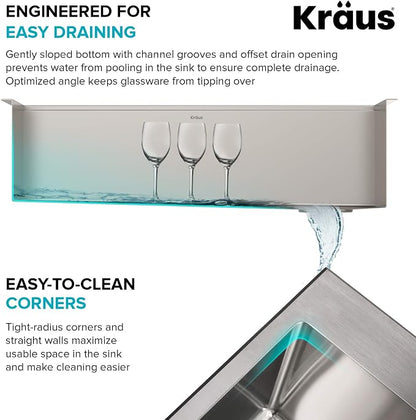 KRAUS Kore Workstation 32-inch Undermount 16 Gauge Stainless Kitchen Sink - Image 4