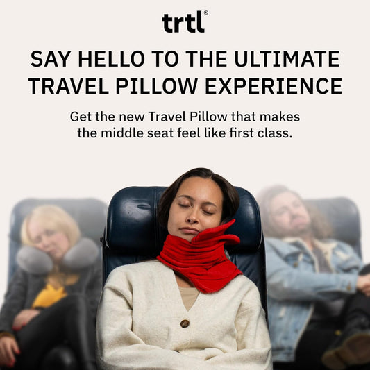 trtl Pillow - Scientifically Proven Super Soft Neck Support Travel Pillow - Machine Washable - Red