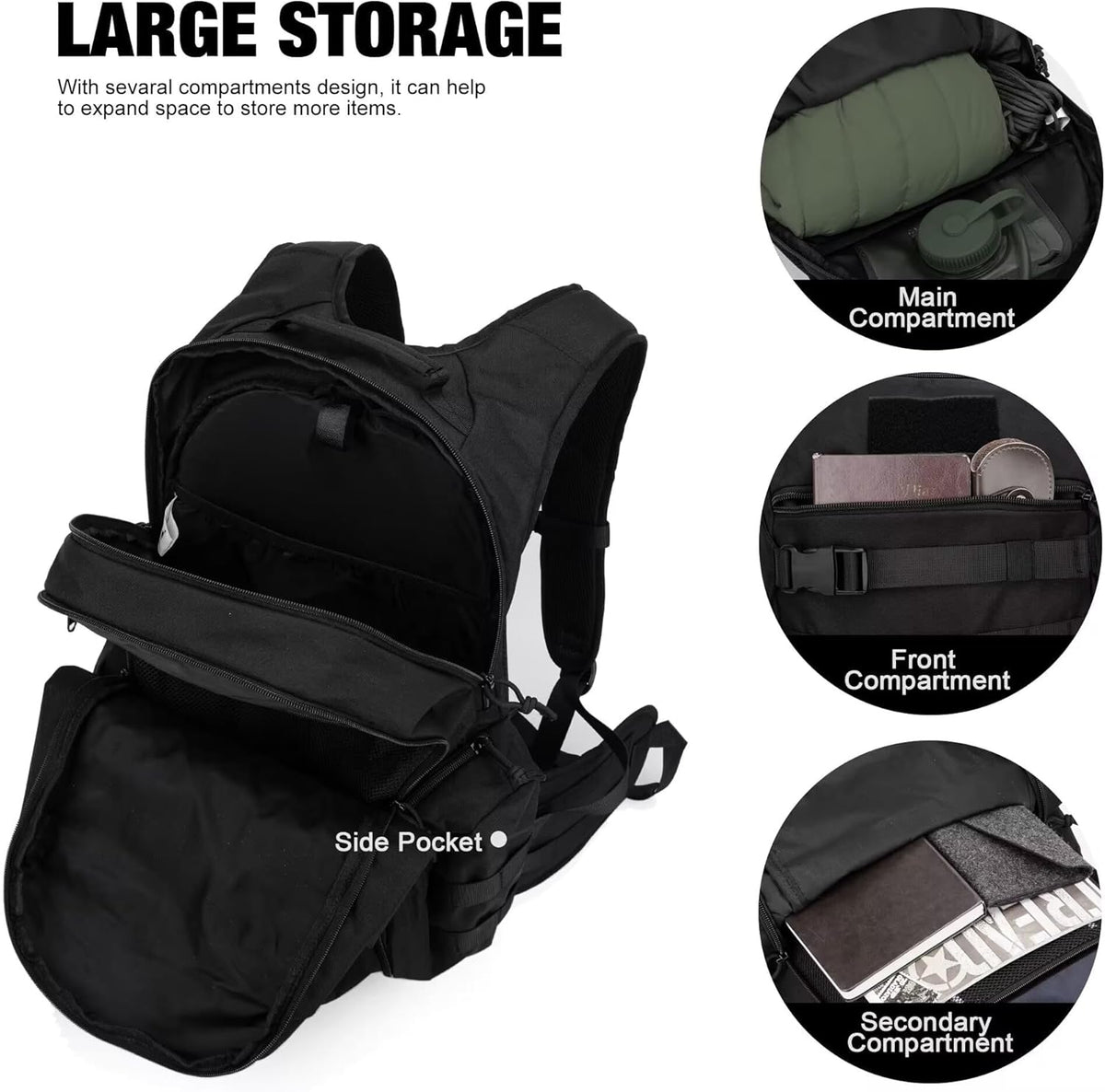 Mardingtop Tactical Molle Backpack for Men - 28L EDC Hiking & Motorcycle Backpack