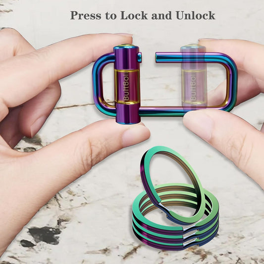 Key Chain, Heavy Duty Lock Key Ring Keychain Clip Key Holder Organizer for Home Car Keys Women Men