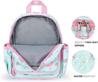 mibasies Backpack Leash for Toddlers 1-3: Baby Backpack for Girls with Anti-Lost Harness - Rainbow