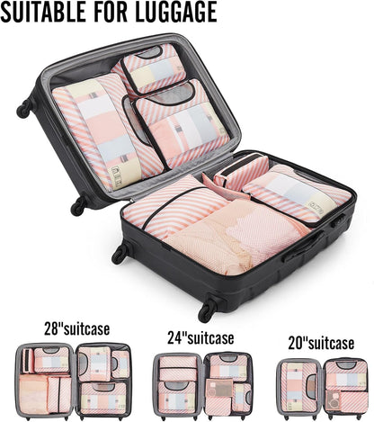 Veken 10 Set Packing Cubes for Travel Essential, Suitcase Organizer Bags in 4 Sizes, Carry-On Luggage Accessories with Large Laundry & Hanging Toiletry Bag, Must-Have for Airplane, Road Trip & Camping