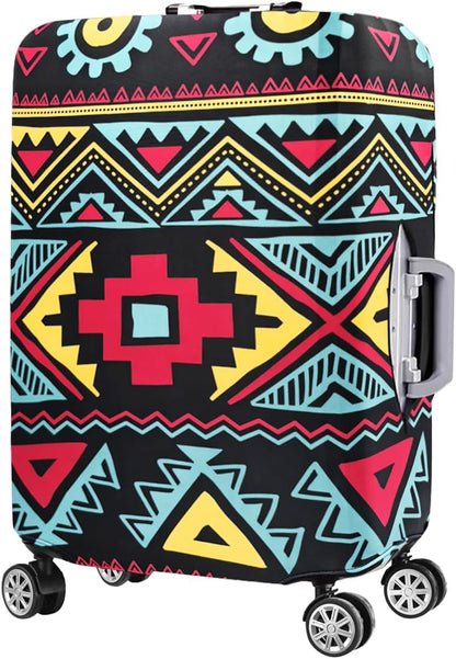 7-Mi Travel Luggage Cover Elastic Sleeve 22"-24" Anti-Scratch Suitcase Protector Cover Size M, Bohemia