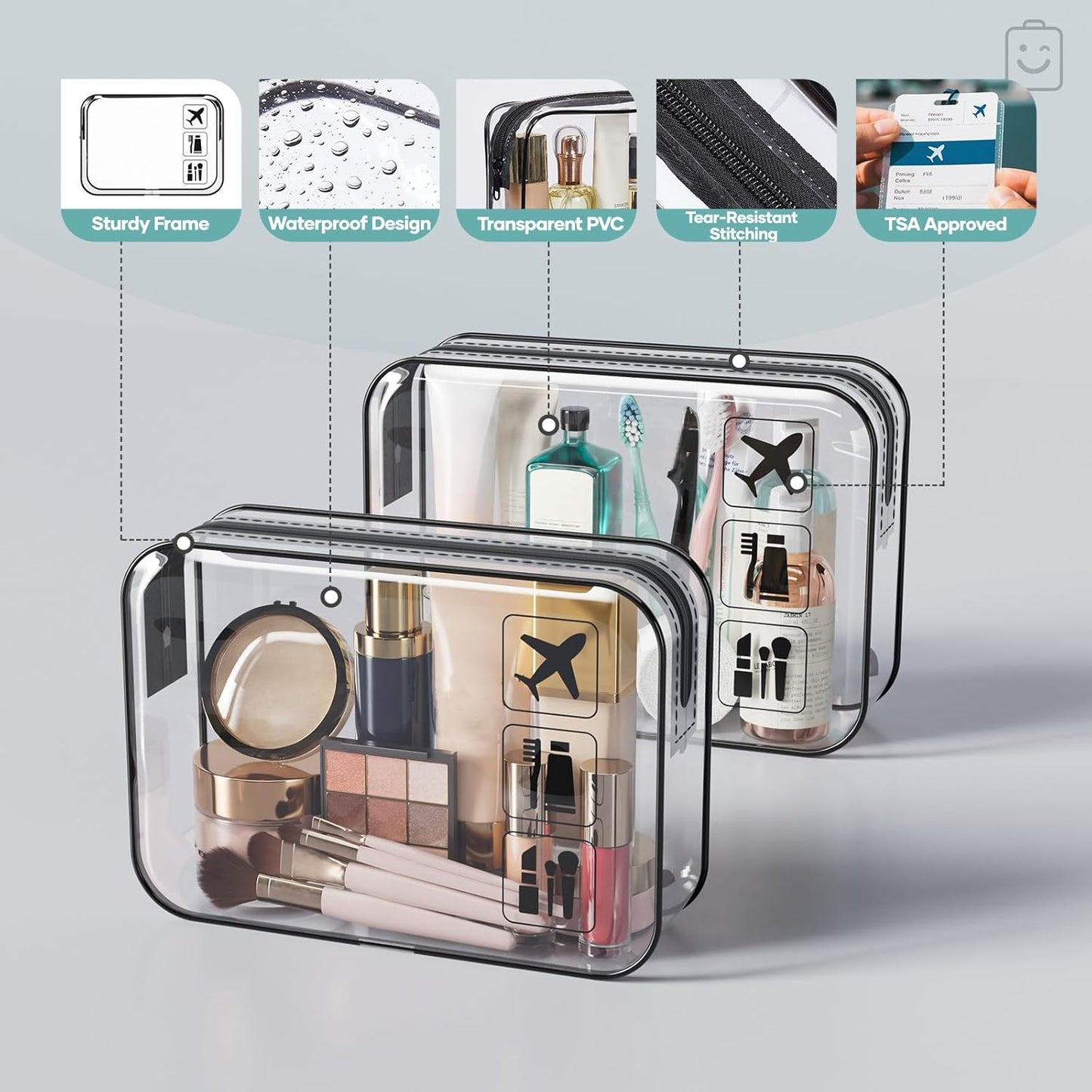 Veken 11 Set Compression Packing Cubes for Travel Essentials,Compressible Expandable Large Luggage Suitcase Organizer Bags for Clothing,Durable Space Saver Storage Bags with Toiletry Bags(Black)