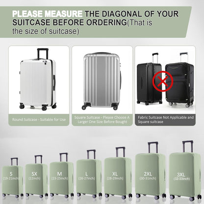 Travel Luggage Cover Suitcase Protector Scratch-Resistant Fit 19-31 Inch Suitcase, Not Included Suitcase (Cyan, M(24-25 inch))